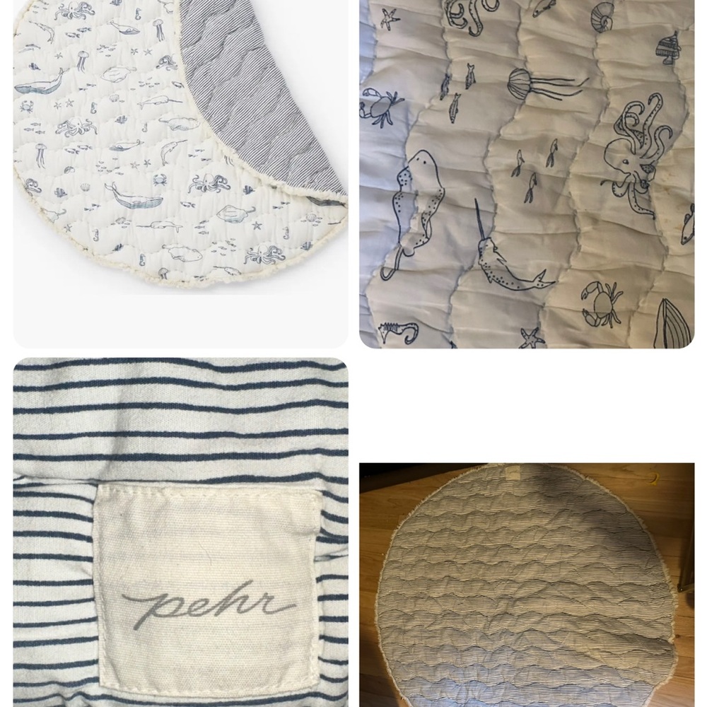 Pehr Kids Ocean Adventure Play Mat - Gray and White